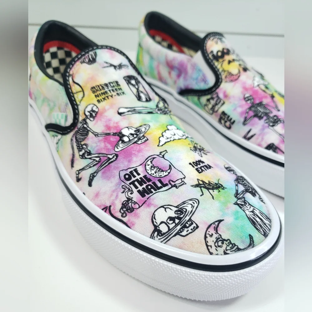 Vans Skate Slip-on PopCush Duracap Shroom Doom Skeleton size Men's 10.5